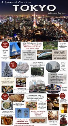 the tokyo city guide is shown in this image, it's full of pictures and information