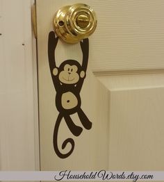 a door handle with a monkey on it