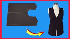 the sewing pattern is being used to make a vest for a woman's dress