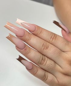 Simple French Tip Nails, Simple French Tip, Nude French Tip, Beige Nails, French Tip Acrylic Nails, Blush Nails, Pretty Gel Nails, Coffin Shape Nails