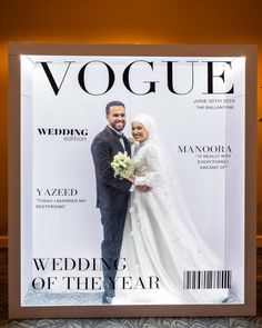 a wedding magazine cover with a bride and groom