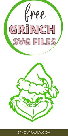 free grinch svg files for christmas and other holiday projects, including santa's hat