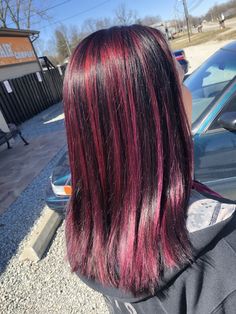 Healthy hair by me! #defydamage #hairfeels #ktroxellhair Draculaura Hair, Sombre Hair Color, Witchy Hair, Sombre Hair, Black Hair With Highlights, Hair Makeover