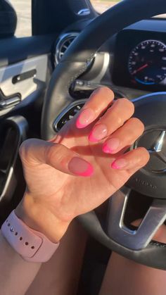 Trendy Acrylic Nails Coffin Short Pink, Nails For A Pink Prom Dress, Nails For Cruise Vacations Almond, Nails For Pink Hoco Dress, Cute Nails Acrylic Summer Pink, Simple But Cute Nails Acrylic Pink, Prom Nails With Pink Dress, Bright Pink Nails French Tip, Nails For Hot Pink Dress Prom