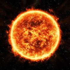 the sun is shown in this artist's impression, with bright orange and yellow colors