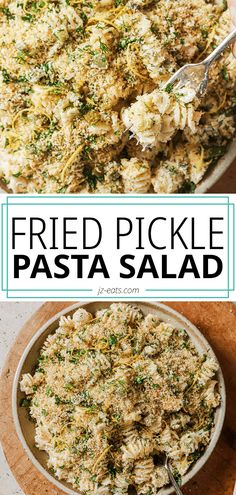 dill pickle pasta salad in a bowl Tangy Pasta Salad, Unique Pasta Salad, Grilled Chicken Pasta, Fried Turkey Recipes