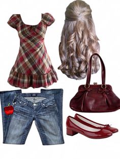 three different types of clothing and accessories including shoes, handbags, purses and bags