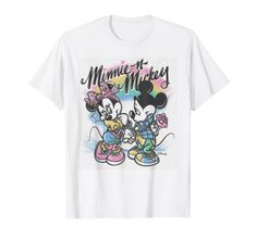 PRICES MAY VARY. Officially Licensed by Disney Graphic Artwork ODNY-0568 Lightweight, Classic fit, Double-needle sleeve and bottom hem Disney Multicolor Letter Print T-shirt, Mickey And Minnie, Graphic Artwork, Branded T Shirts, Shirt Outfit, Top Styles, Embellishments, Fashion Branding, Fashion Outfits