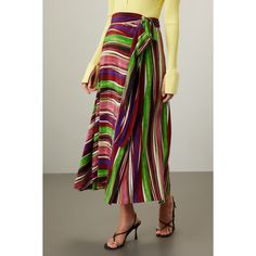 Multicolored stripe (60% EcoVero, 40% Viscose). Skirt. Tie closure. 42" from shoulder to hemline. Imported. Viscose Skirt, Everyday Skirts, 2019 Style, Flowy Design, Rent The Runway, Closet Designs, Von Furstenberg, Diane Von, Diane Von Furstenberg