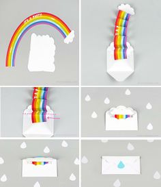 the instructions for how to make an origami rainbow