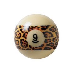 an animal print pool ball with the number nine in it's center and bottom