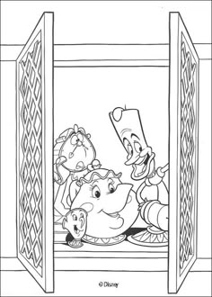 the little mermaid and her friends are in their house coloring pages for kids to color