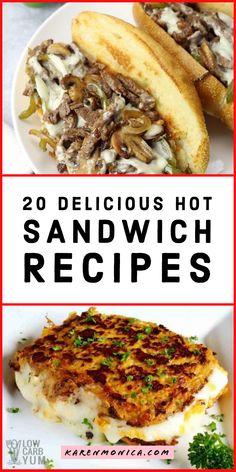 some delicious hot sandwiches with cheese and mushrooms on them are the perfect side dish for any meal