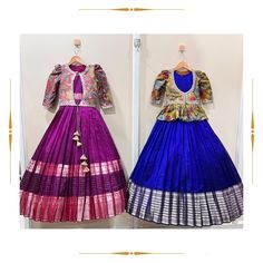 Kids Langa Blouse Designs, Langa Blouse For Kids, Traditional Baby Dresses, Langa Blouse, Indian Dresses For Kids, Pattu Langa, Kids Party Wear Dresses, Kids Dress Collection, Kids Blouse Designs