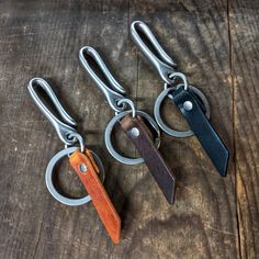 Hemlock - Mini Japanese Fish Hook Personalized Horween Leather Keychain - Caliber Leather Company Leather Fob, Keychain Leather, Unique Key, Japanese Fish, Horween Leather, Leather Company, Leather Tag, Simple Leather, Brass Hook