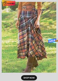 Checkered/plaid Casual Cotton-blend Skirt Plaid Long Skirt For Spring, Plaid Midi Skirt For Fall, Spring Plaid Relaxed Fit Skirt, Spring Plaid Relaxed Skirt, Spring Plaid Lined Skirt, Plaid Lined Skirt For Spring, Casual Plaid Mini Skirt, Casual Plaid Midi Skirt, Plaid Midi Skirt Casual Style