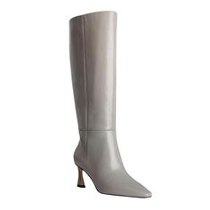 Vince Camuto® Sutton Leather Tall Boot - Wide Calf Add architectural vibes to your look with this sleek boot’s flared angular heel. Styled with a soft snip toe, the Sutton tall boot can be worn with a floral midi dress or classic denim jeans this season and next. Contemporary Shoes, Wide Heels, Tall Leather Boots, Tall Boot, Wide Calf Boots, Wide Calf, Leather Boot, Tall Boots, Floral Midi Dress