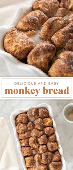 delicious and easy monkey bread in a baking dish