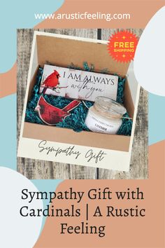 the sympathy gift with cardinals / a rustic feeling is on sale for $ 5 99