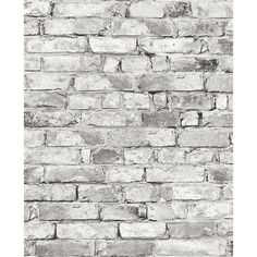 black and white brick wallpaper with no mortar