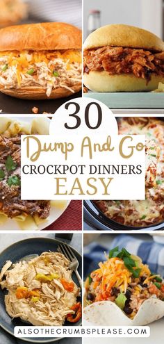 30 dump and go crockpot dinner ideas that are easy to make in less than 30 minutes