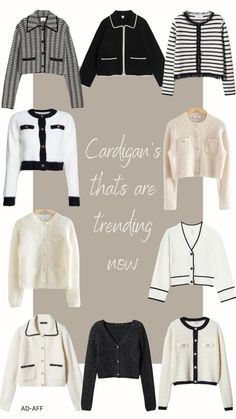 Elegant Cardigan Outfit Classy, 2024 Fall Outfits Casual, Classy Cardigan Outfit, Classy European Outfits, Casual Outfits Cardigan, Salon Outfit Ideas, Trending Jackets, Chanel Inspired Outfit, European Style Outfits