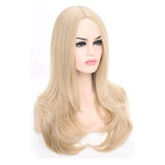 Breathable & Adjustable - Make It Comfortable To Wear! Hair Length: 22 Inch Long Wavy Blonde Wig Giving You Extra Charm While Making You Look More Beautiful. Soft & Natural: A Synthetic Wig Is Soft As Real Hair With Realistic Hairline And Breathable Net Make It Natural On Your Head. Cap Size: Medium Net Size Of An Average 22.75”. Adjustable Straps Enable You To Loose And Tighten Wig To Fit Your Head Seamlessly. Made Of Heat Resistant Synthetic Fiber, This Brand New In Original Packaging Is A Qua Blue Grey Hair, Celebrity Wigs, Real Hair Wigs, Cheap Wigs, Long Gray Hair, White Blonde, Natural Waves, Straight Lace Front Wigs, Hair Replacement