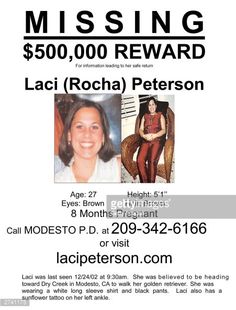 the missing poster for rachel peterson, who was found in her home on friday