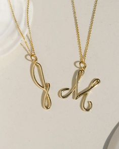 Material: 10k gold plated over brass  Pendant: 1 3/4" height Chain: adjustable length 18" - 20" Inexpensive Jewelry, Gold Letter Necklace, Jewelry Pendants, Monogram Necklace, Initial Jewelry, Diamond Charm, Letter Pendants, Initial Pendant, Girly Jewelry