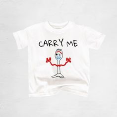 Custom handmade Toy Story Forky T-Shirt. Perfect for your little Toy Story lovers! Matching Adult sizes available too!H O W   T O  O R D E R  Y O U R  S H I R T :At checkout, please select the size you want, add to your cart, and then checkout through Etsy.If the size you want isn’t in stock, I will message you right away and there will be a 2-3 day turn around time added to getting your shipment out. If you have a time deadline and want to check sizes on hand before you purchase, feel free to m Funny Crew Neck T-shirt For Playtime, Fun T-shirt With Funny Print For Playtime, Funny Graphic Print T-shirt For Playtime, Playful Character Print T-shirt, Toddler Disney Shirts, Toy Story Baby, Disney With A Toddler, Matching Disney Shirts, Toy Story Shirt