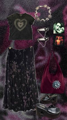 Witch Outfit, Hippie Outfits, Goth Outfits, Fashion Fits, Up Girl, Upcycle Clothes, Aesthetic Outfits, Edgy Fashion