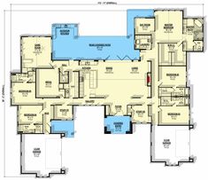 the floor plan for a home with multiple levels and lots of room to move around