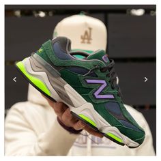 Ds Nwt (If I Decide To Wear Post Will Be Updated) New Balance Shoes 9060, New Balance Shoes, Mens Shoes Sneakers, Green And Purple, Green Color, Green Colors, New Balance, Men's Shoes, Shoes Sneakers