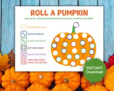 roll a pumpkin game for kids to play with