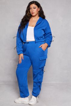 Jogger, Tapered Leg, High Waisted, Cargo Pocket(s), Solid, Fleece, Item Number 3942056722351 Plus Size Joggers, Weatherproof Boots, Plus Lingerie, Romper And Jacket, Cargo Joggers, Denim Shoes, Cargo Pocket, New Tops, Matching Dresses