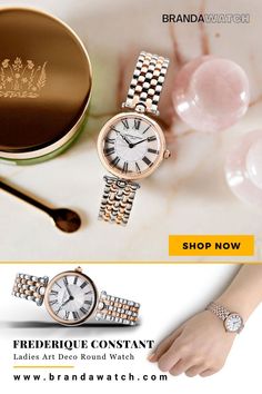 Frederique Constant Ladies Art Deco Round Watches Frederique Constant, Round Watch, Stylish Watches, Watches Women Fashion, Fine Watches, Ladies Watch