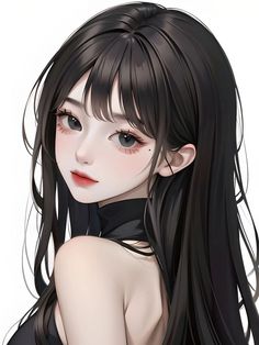 Anime Char, Anime Pp, Girl Pp, Icon Pp, Pp Anime, Lizzie Hearts, Girls With Black Hair, Illustration Art Girl, Models Makeup