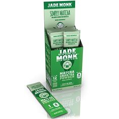 jade monk simply matcha green tea with lemon flavored mints in display box