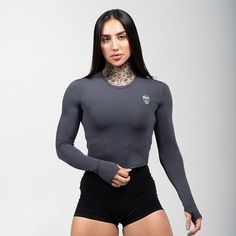 womens performance long sleeve obsidian front Women Long Sleeve Shirt, Athletic Gear, Outdoor Workouts, Shirt For Women, Moisture Wicking Fabric, Cropped Hoodie, Gym Women, T Shirt Top, Long Sleeve Shirt