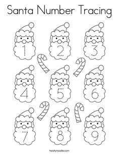 santa number training worksheet for kids to practice numbers in the christmas themed classroom