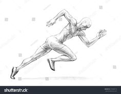 a drawing of a running man