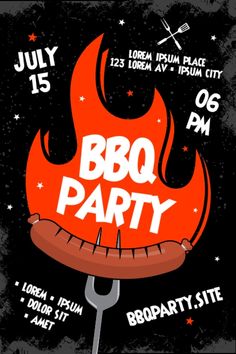 the bbq party is coming to town on july 15, with an open fire