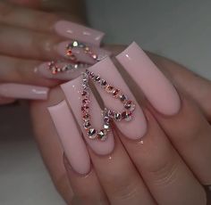 Brown Acrylic Nails, Long Acrylic Nail Designs, Glow Nails, Acrylic Nails Coffin Pink