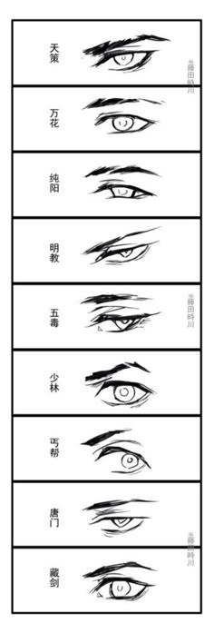 Eyess Mata Manga, Different Types Of Eyes, Mirror Drawings, Manga Eyes, Modern Drawing, 얼굴 드로잉, Drawing Eyes, Types Of Eyes, Drawing Faces