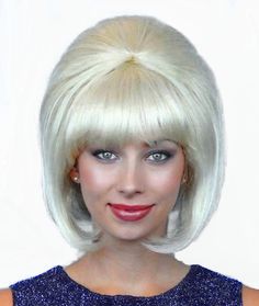 60's Beehive Hairspray Blonde Wig Women's fancy dress costume accessory #wig Hairspray Costume, Bouffant Wig, Wig Outlet, Stacked Bobs, Holly Golightly, Teased Hair, Womens Fancy Dress, Bond Girls, Long Blonde