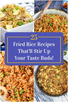 Collage of 4 fried rice recipes. Fried Rice Ideas, Chinese Food Fried Rice, Soy Sauce Fried Rice, Chinese Fried Rice Recipe Authentic, Authentic Fried Rice, Fried Rice Recipes, Chinese Fried Rice Recipe, Special Fried Rice Recipe