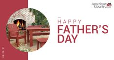 a happy father's day card with a fireplace