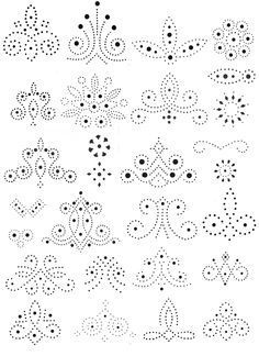 the pattern is made up of small black dots on white paper, which have been drawn in