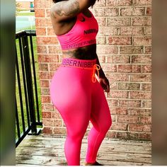 Set Fits True To Size Has Really Good Stretch Model Is Size 8 & 144lbs Wearing Size Medium Set Can Also Be Purchased On My Website: Ciaobellaluxellc.Myshopify.Com & Follow Us On Ig @Ciaobellaluxellc To Keep Up With New Items Pink Stretch Gym Set, Pink Stretch Gym Sets, Pink Stretch Athleisure Sets, Pink Athleisure Sets For Gym, Pink Fitted Sports Sets, Pink Fitted Workout Set, Fitted Pink Workout Set, Pink Fitted Workout Sets, Pink Athleisure Loungewear Set