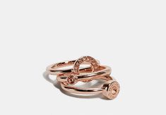 Gold-plated brass Set of three Style No. F67074 Halo Ring Set, Halo Ring Setting, Coach Outlet, Halo Ring, Halo Rings, Ring Set, Ring Sets, Women Rings, Womens Watches